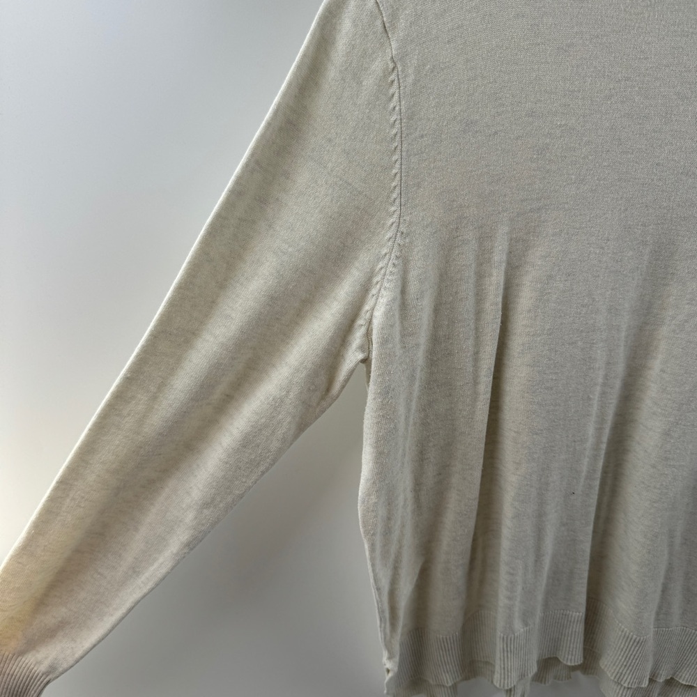 H&M Basics Cream Knit Sweater Women’s Size Large - Picture 4 of 6